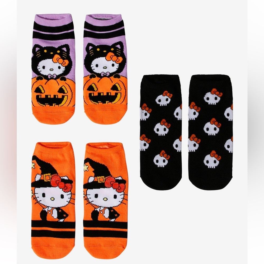 Hello Kitty Halloween No Show‎ Socks 3 Pack Hot Topic